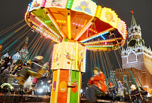 Neujahrsfeiertage Silvester und Weihnachtsfest in Moskau, Russland